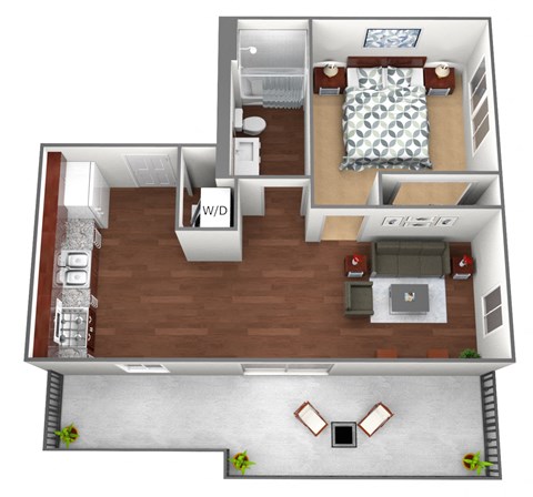 Minnehaha Floorplan at Liffey on Snelling, St. Paul, MN, 55104